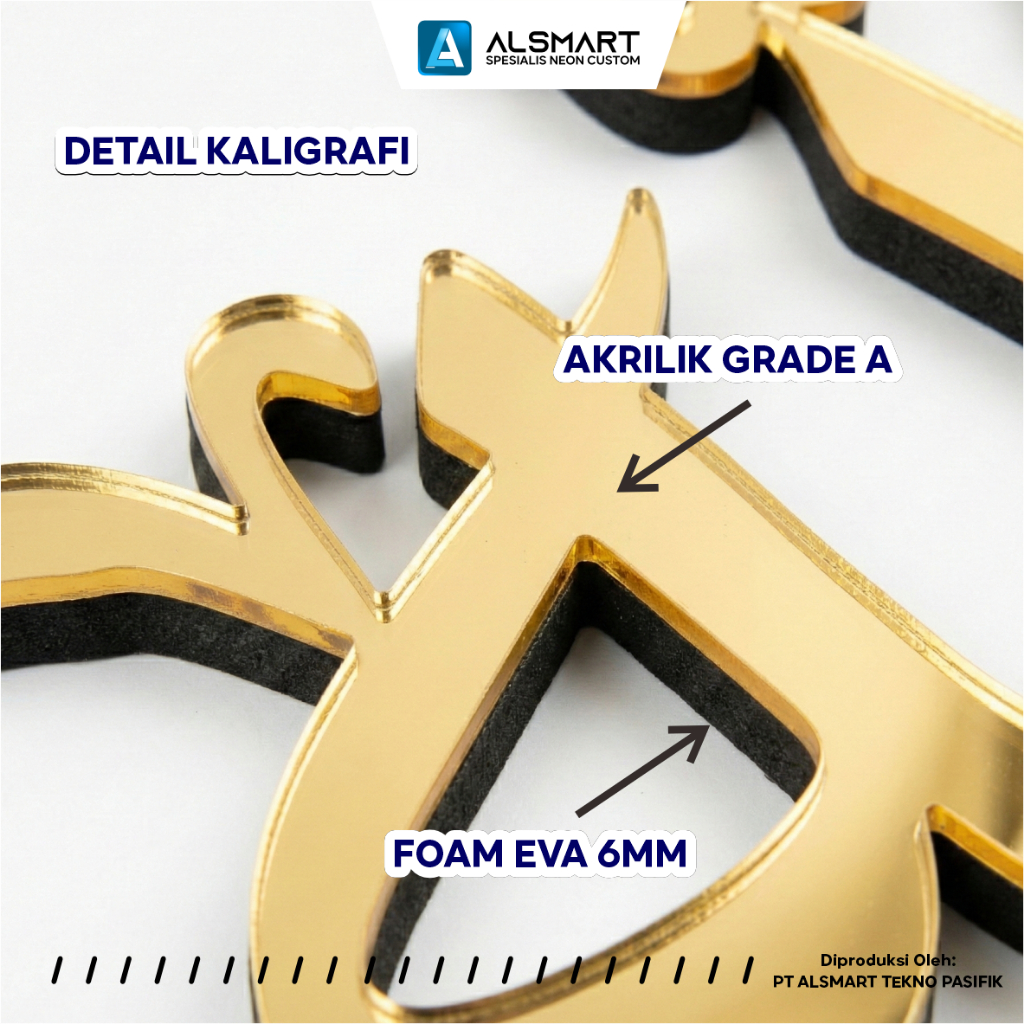 Kaligrafi Dinding AYAT KURSI JUMBO Akrilik Gold/Silver/Black Mirror Timbul Dekorasi Rumah Kamar 3