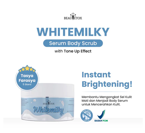 Beautetox Lulur Tanpa Bilas Whitemilky Jasmine Chocowhite Exfoliator Emulsion Body Scrub 3