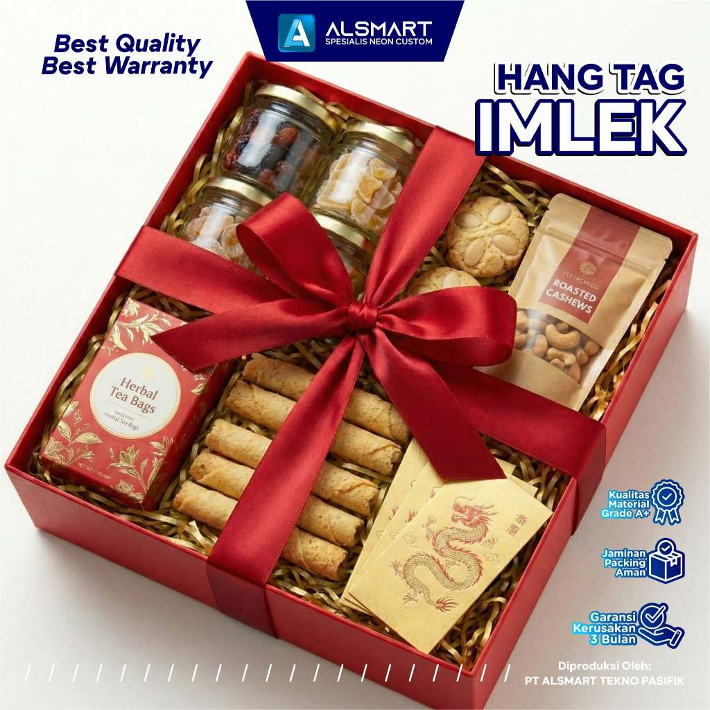 Label Hang Tag Parsel Hampers Imlek 2026 CNY Akrilik Gold Mirror Gantungan Hampers Chinese New Year preview