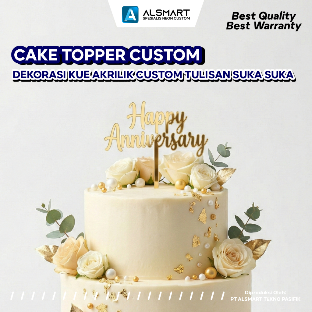 Custom Cake Topper Dekorasi Kue Nama Tulisan Gambar Akrilik Dekorasi Kue Ulang Tahun Anniversary