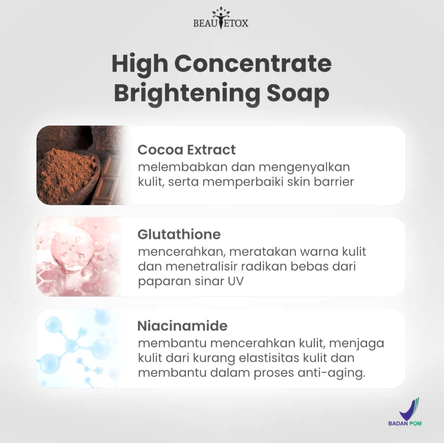 Beautetox Chocowhite Gluta Collagen Soap Sabun Pemutih Badan Whitening Niacinamide 3