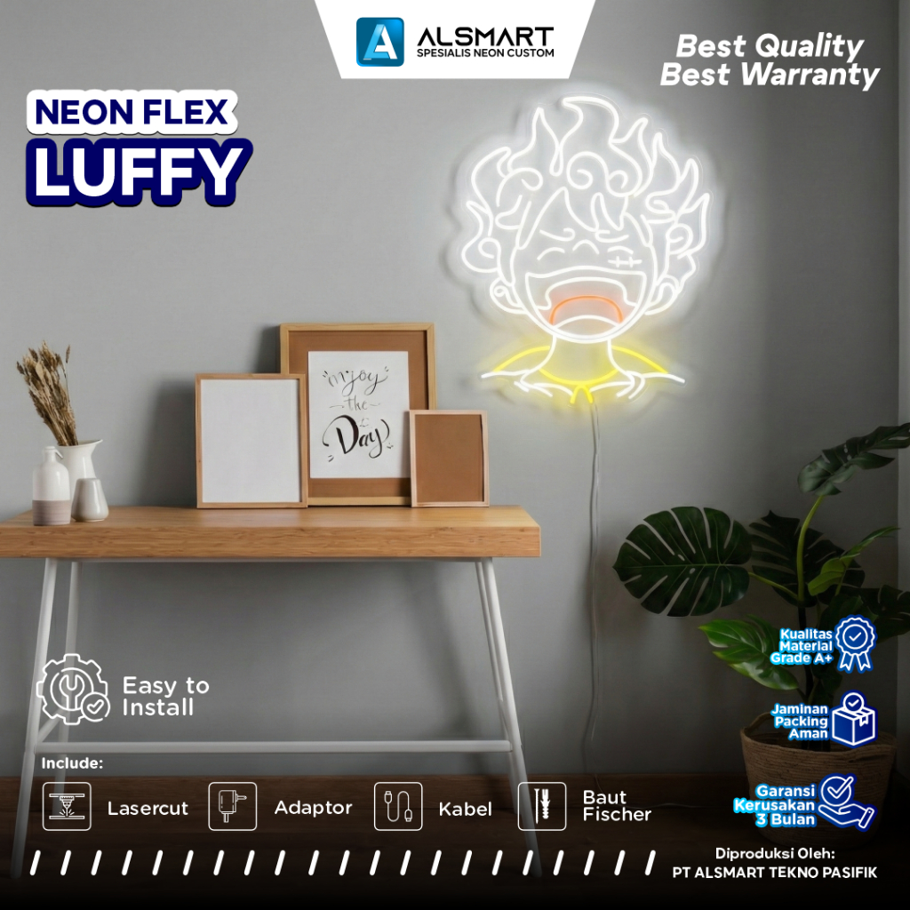 Lampu Neon Flex Luffy Gear 5 Nika Laughing Hiasan Dinding LED Anime One Piece Untuk Kamar Wibu 5