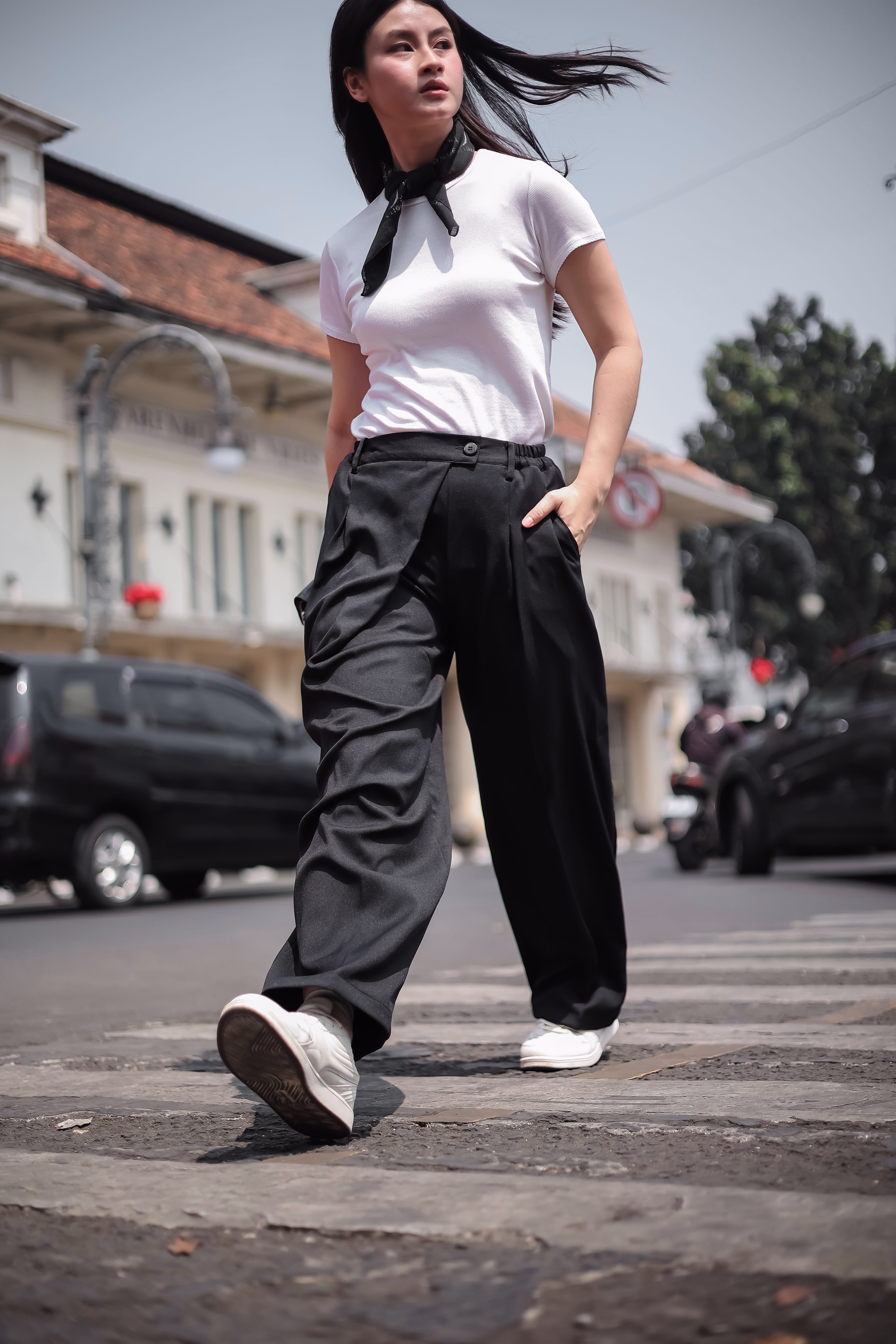 Noir Overlap Trousers Pants Semiwool - Collaboration Exclusive 4