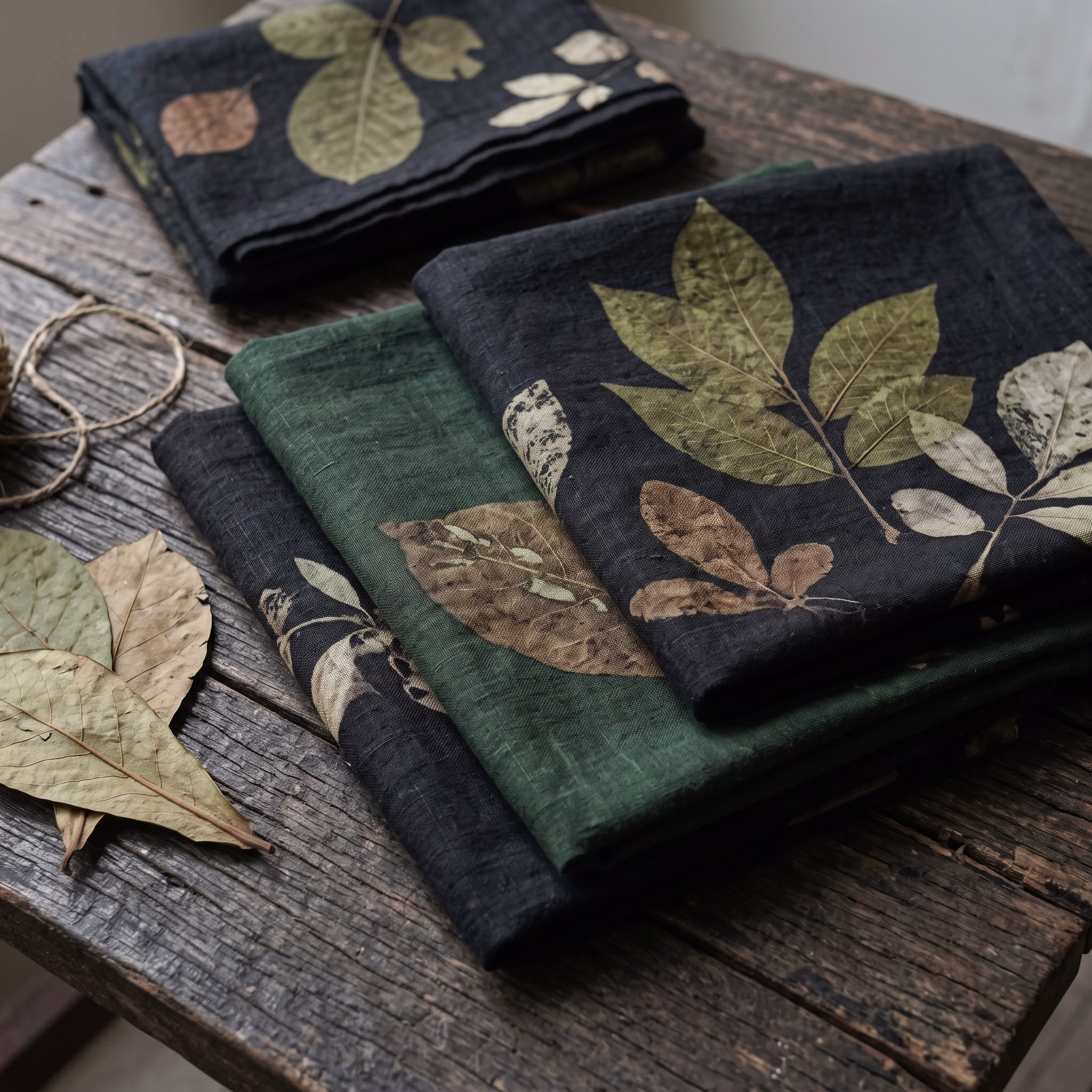 Natural Ketapang-Dyed Ecoprint Fabric
