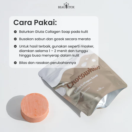 Beautetox Chocowhite Gluta Collagen Soap Sabun Pemutih Badan Whitening Niacinamide 4